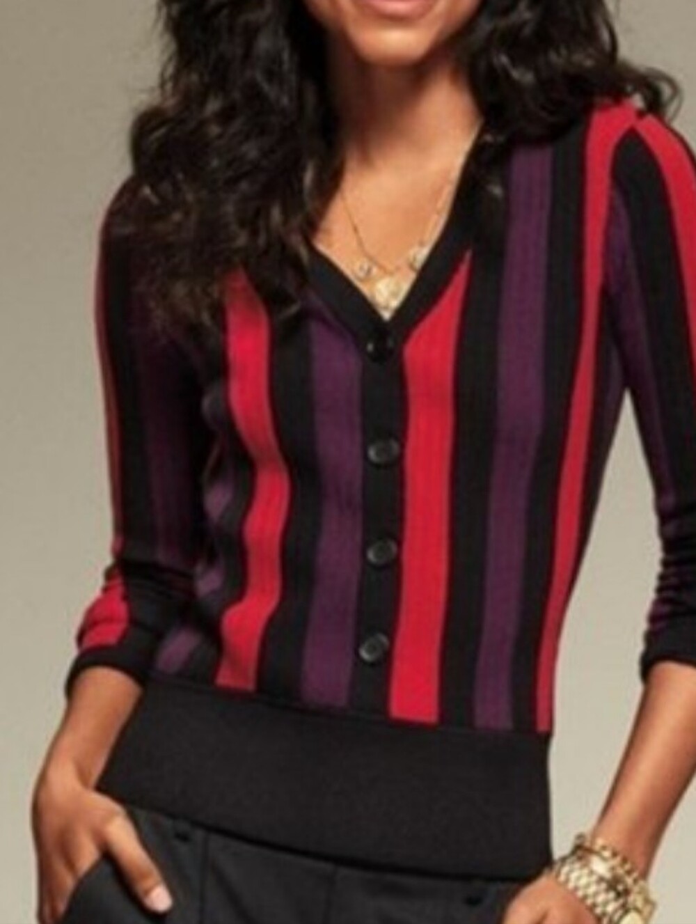 CAbi Royal Pullover Striped Sweater. Size L